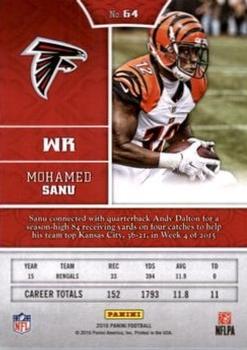 2016 Panini - Red #64 Mohamed Sanu Back