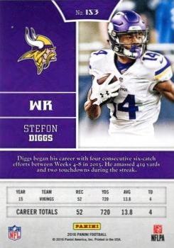 2016 Panini - Red #153 Stefon Diggs Back