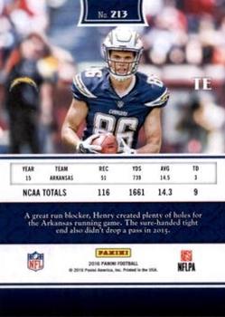 2016 Panini - Red #213 Hunter Henry Back