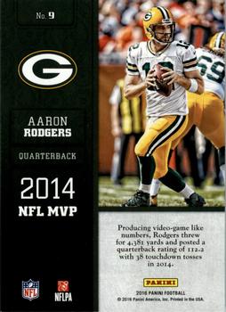2016 Panini - Decorated #9 Aaron Rodgers Back