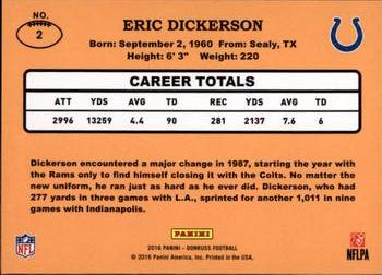 2016 Donruss - 1987 Classic Set #2 Eric Dickerson Back