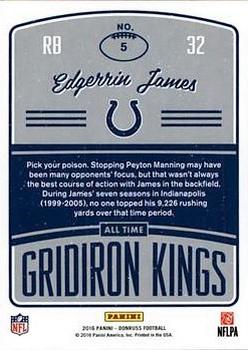 2016 Donruss - All-Time Gridiron Kings Studio #5 Edgerrin James Back