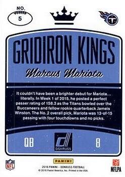 2016 Donruss - Gridiron Kings Studio #5 Marcus Mariota Back