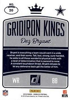 2016 Donruss - Gridiron Kings Studio #20 Dez Bryant Back