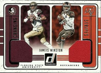 2016 Donruss - Changing Stripes Dual Jerseys #10 Jameis Winston Front