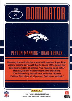 2016 Donruss - Dominator #21 Peyton Manning Back