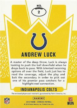 2016 Donruss - Leather Kings Studio #2 Andrew Luck Back