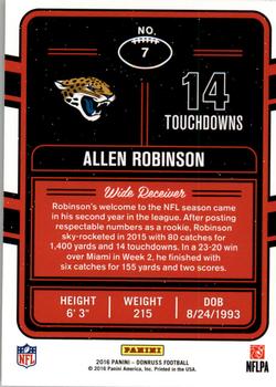 2016 Donruss - Production Line Touchdowns #7 Allen Robinson Back