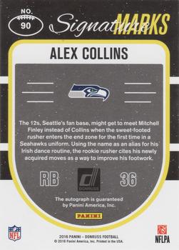 2016 Donruss - Signature Marks Yellow #90 Alex Collins Back