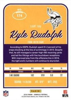 2016 Donruss - Press Proofs Red #174 Kyle Rudolph Back