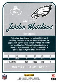 2016 Donruss - Press Proofs Silver #230 Jordan Matthews Back