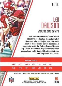 2016 Panini Phoenix #141 Len Dawson Back