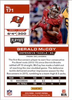 2016 Panini Playoff #171 Gerald McCoy Back