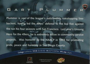 1998 Playoff Unsung Heroes #26 Gary Plummer Back
