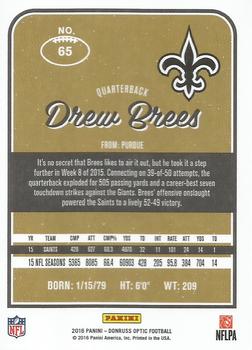 2016 Donruss Optic #65 Drew Brees Back