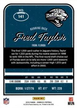 2016 Donruss - Press Proofs Black #141 Fred Taylor Back