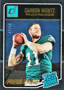 2016 Donruss - Press Proofs Gold #356 Carson Wentz Front