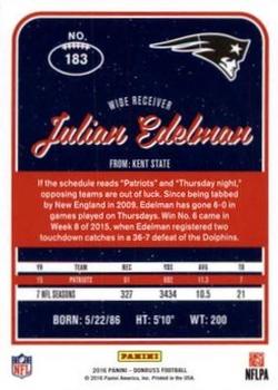 2016 Donruss - Stat Line Season #183 Julian Edelman Back