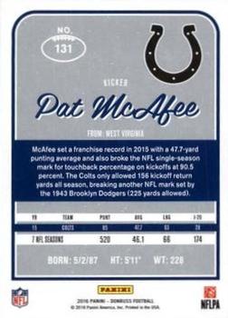 2016 Donruss - Stat Line Years #131 Pat McAfee Back