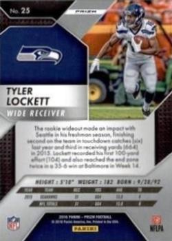 2016 Panini Prizm - Prizm #25 Tyler Lockett Back