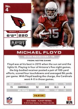 2016 Panini Playoff - 4th Down #4 Michael Floyd Back