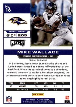 2016 Panini Playoff - 4th Down #16 Mike Wallace Back
