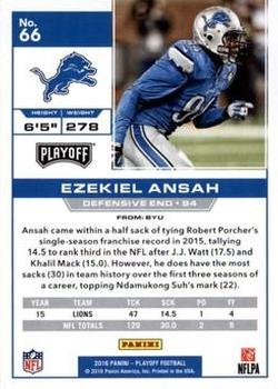 2016 Panini Playoff - 4th Down #66 Ezekiel Ansah Back