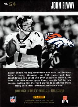 2016 Panini Black Gold #54 John Elway Back