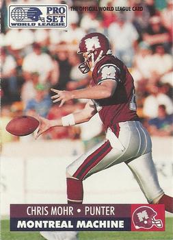 1991 Pro Set WLAF #90 Chris Mohr Front