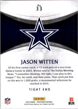 2016 Panini Crown Royale #33 Jason Witten Back