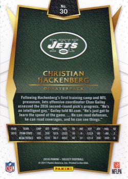 2016 Panini Select #30 Christian Hackenberg Back