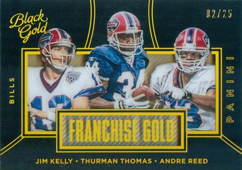 2016 Panini Black Gold - Franchise Gold Holo Gold #FG8 Thurman Thomas / Andre Reed / Jim Kelly Front