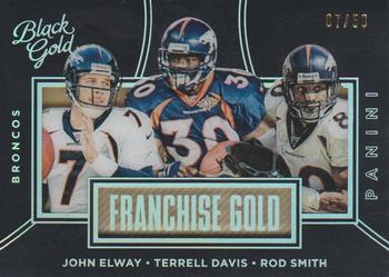 2016 Panini Black Gold - Franchise Gold Holo White Gold #FG7 John Elway / Rod Smith / Terrell Davis Front