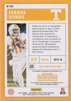 2017 Panini Contenders Draft Picks #160 Joshua Dobbs Back