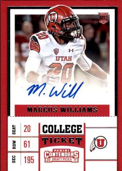 2017 Panini Contenders Draft Picks #202 Marcus Williams Front