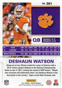 2017 Score #361 Deshaun Watson Back