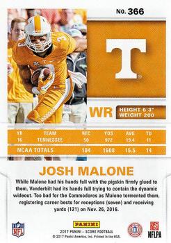 2017 Score #366 Josh Malone Back