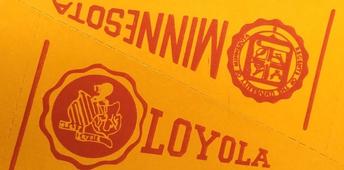 1961 Nu-Cards Football Stars - College Pennants #NNO Loyola / Minnesota Front