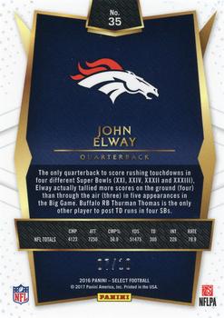 2016 Panini Select - Gold Prizm #35 John Elway Back