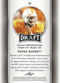 2017 Leaf Draft - Gold #25 Derek Barnett Back