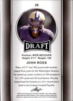 2017 Leaf Draft - Gold #39 John Ross Back