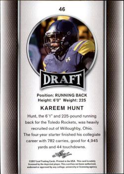 2017 Leaf Draft - Gold #46 Kareem Hunt Back