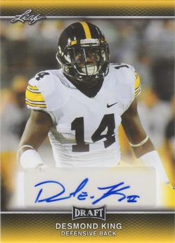 2017 Leaf Draft - Autographs Gold #A-DK1 Desmond King Front