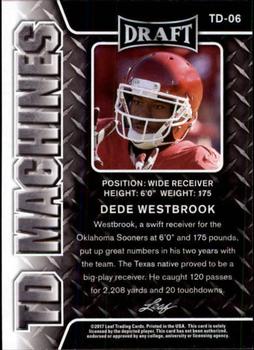 2017 Leaf Draft - TD Machines Gold #TD-06 Dede Westbrook Back