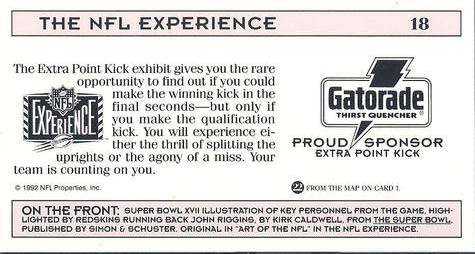1992 NFL Experience #18 Super Bowl XVII Back