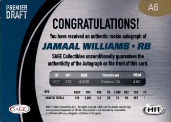 2017 SAGE HIT - Autographs #A6 Jamaal Williams Back
