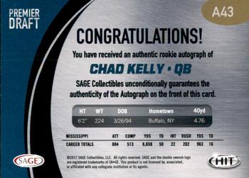2017 SAGE HIT #A43 Chad Kelly Back