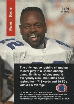 1993 Playoff - Promos #1 Emmitt Smith Back