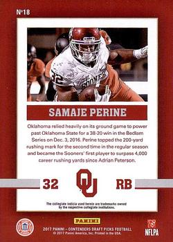 2017 Panini Contenders Draft Picks - School Colors #18 Samaje Perine Back