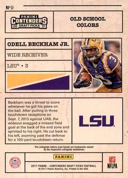 2017 Panini Contenders Draft Picks - Old School Colors #9 Odell Beckham Jr. Back